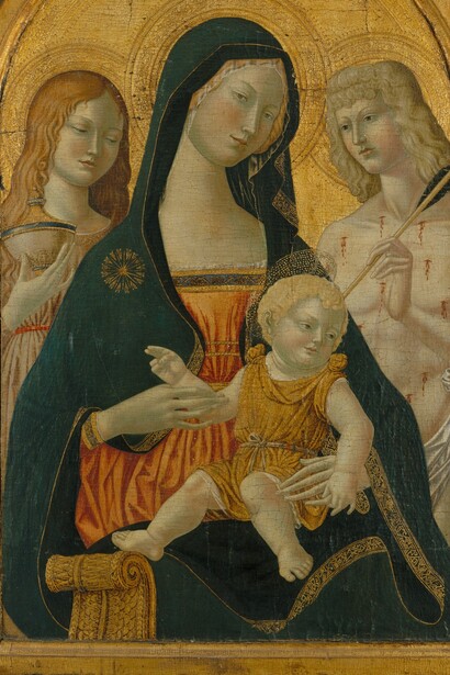 Icilio Federico Joni, Madonna con Bambino, Santa Maria Maddalena e San Sebastiano (da Neroccio di Bartolomeo de' Landi), XIX-XX sec. Metropolitan Museum of Art