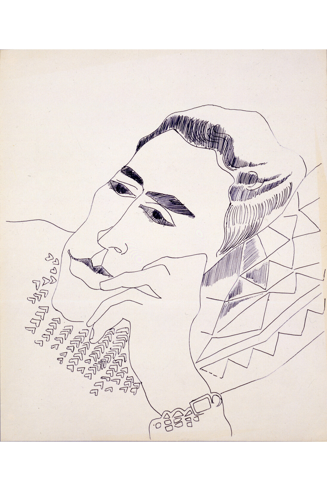 Andy Warhol, Unidentified Male, 1957, Ballpoint pen on manila paper, 16 3/4 x 13 7/8 in. © 2014 The Andy Warhol Foundation for the Visual Arts, Inc. / Artists Rights Society (ARS), New York