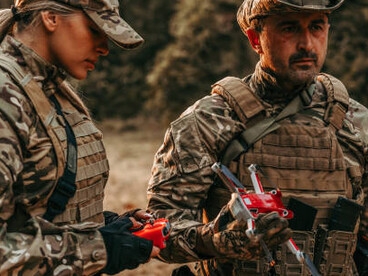 Special operations forces training with drone