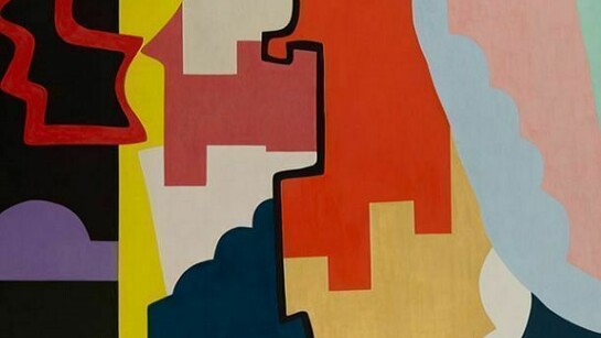 Shirley Jaffe, The Black Line, 1974, oil on canvas, 51 ¼ x 76 ¾ inches (130.2 x 195 cm), Courtesy Tibor de Nagy Gallery, New York