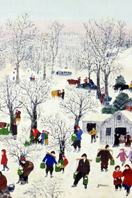 Anna Mary Robertson “Grandma” Moses, Sugaring Off, 1955, Private collection; courtesy Galerie St. Etienne, New York © 2022, Grandma Moses Properties Co., NY