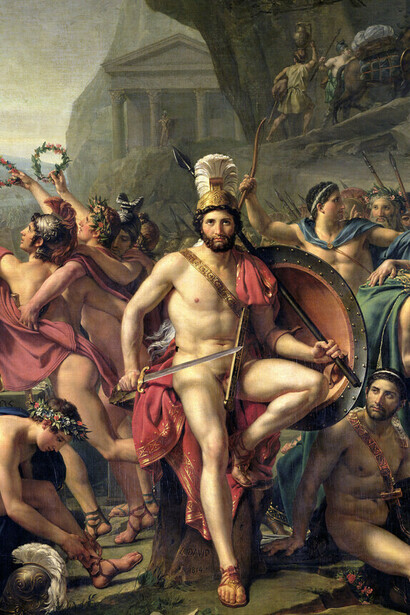 Jacques Louis David, Leónidas en las Termópilas (detalle), 1814