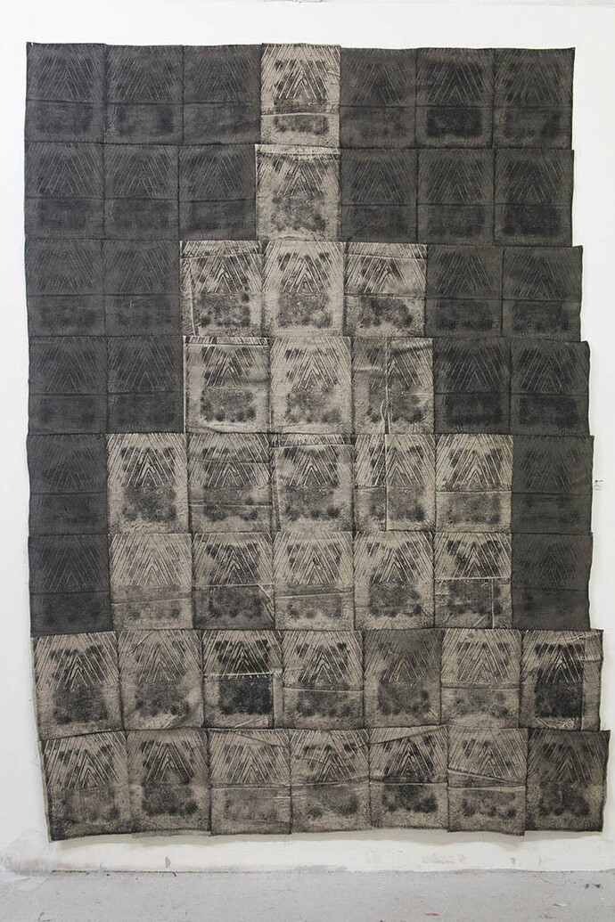 Asger Dybvad Larsen, Pressure of paint tray paintings, 2015 (4)