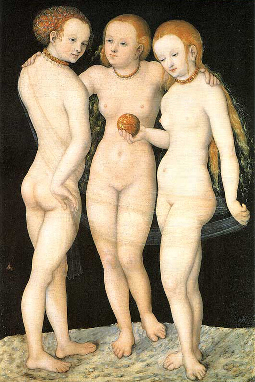 Lucas Cranach el Viejo; Las tres Gracias, c. 1530, colección particular