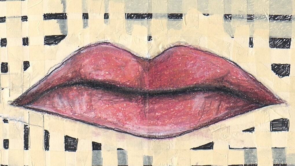 The mouth, mixed technique on paper, 28 x 71 cm, 2014
