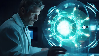 A scientist working 