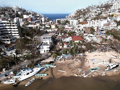 Devastación por el huracán Otis en Acapulco, México