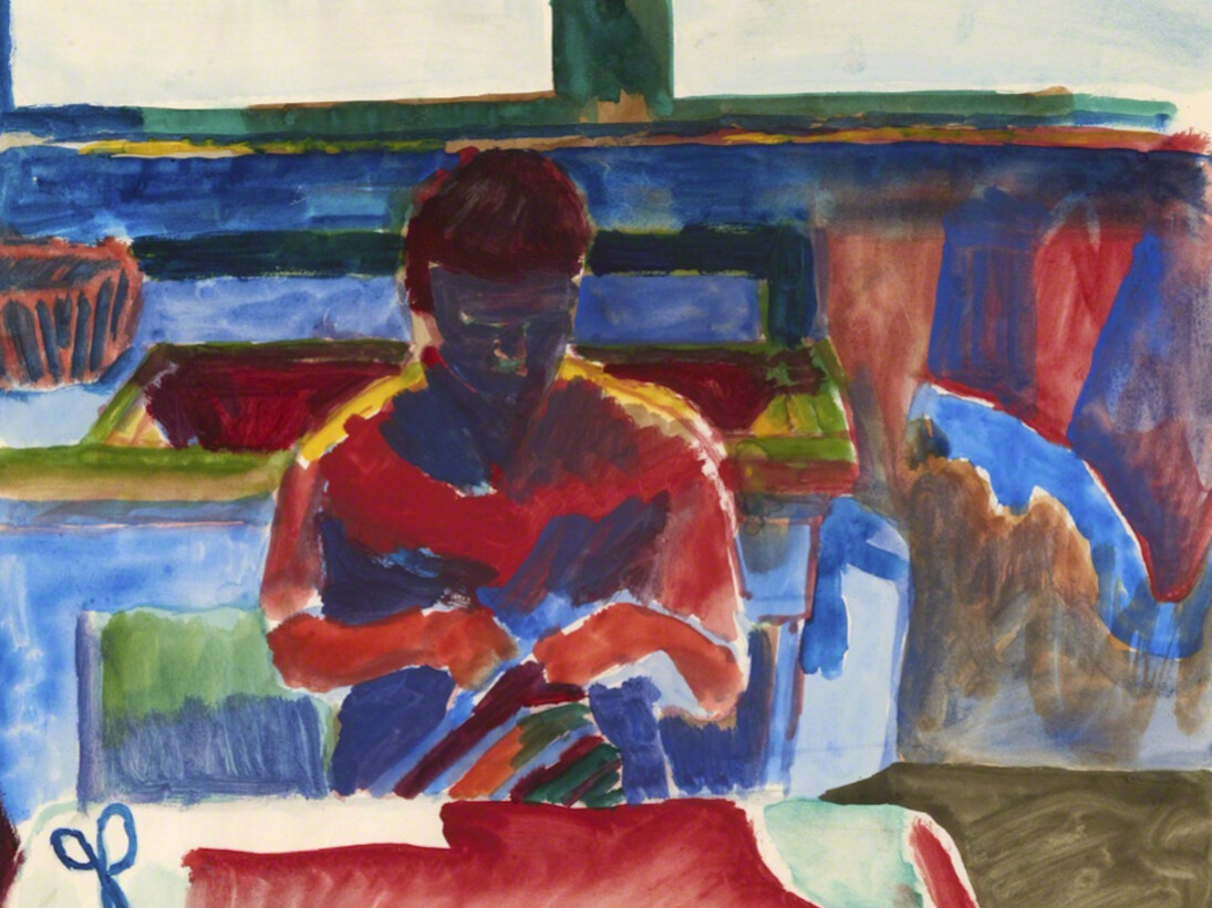 Bruce McGaw, Woman Sewing, 1958. Courtesy of Brian Gross Fine Art