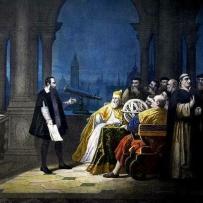 Henry-Julien Detouche, Galileo Galilei esibendo il suo telescopio a Leonardo Donato, 1900 circa