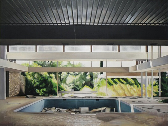 Ross M Brown, Pool House, 2015, oil on canvas, 190 x 150 cm