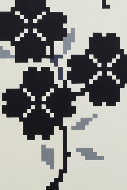 Laeh Glenn, Flowers, 2016, Oil and acrylic on canvas, wood frame, 154.9 x 185.4 cm, 61 x 73 in.