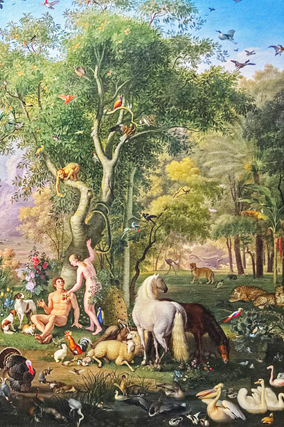 Johann Wenzel Peter, Adamo e Eva nel paradiso terrestre (dettaglio), fine del XVIII sec, Musei Vaticani, Pinacoteca, Roma, Italia