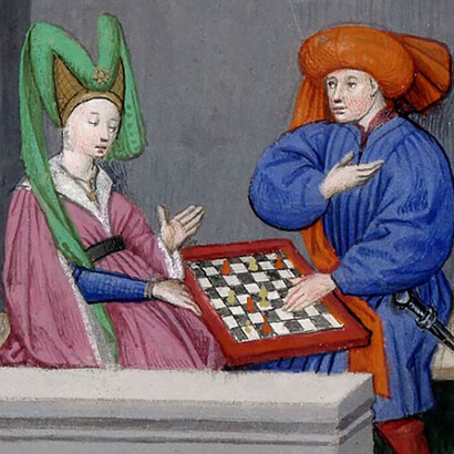 Échecs. L'une des parties légendaires qui s'y est déroulée est la partie jouée en 1737 entre Philidor et un joueur anonyme connu sous le nom de "l'aveugle de l'Arsenal" © BNF
