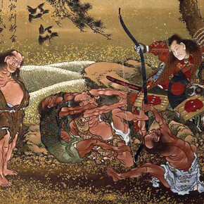 Katsushika Hokusai (1760–1849), Minamoto no Tametomo on the isle of demons (detail), 1811. Courtesy of the British Museum