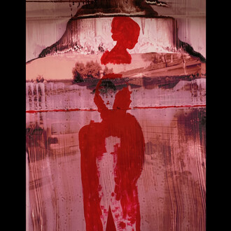 Hadi Salehi, Atashkadeh, 2020, polaroid 55 on archival paper with acrylic paint, unique. Courtesy of the artist and Advocartsy Gallery