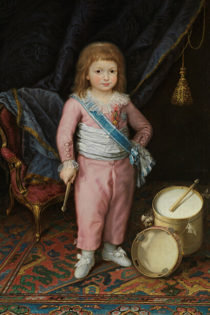 El infante Carlos María Isidro de Borbón, niño, con tambor y pandereta