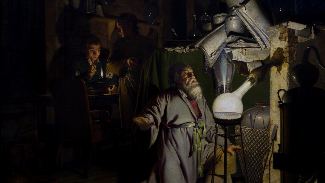 Joseph Wright of Derby, Alchimista in cerca della Pietra Filosofale, 1771. Derby Museum and Art Gallery, Derby, UK
