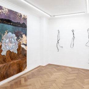Tyler Eash and Laura Ní Fhlaibhín, Breaking / briseadh / wa’aidom, exhibition view. Courtesy of Britta Rettberg Galerie