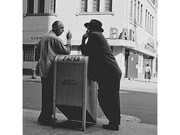 Bill Rauhauser, Conversation, c. 1955-1960, pigment print on archival paper, Framed Dimensions: 28 1/2 x 28 1/2 inches  72.4 x 72.4 cm, Courtesy Hill Gallery, Birmingham, MI (c) Bill Rauhauser