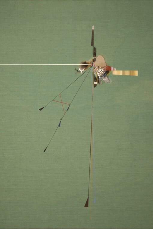 Luke Whitlatch, detail of Tale Of Telegraph Hill, 2014, Oil, dye and acrylic on linen, 60 x 60 inches, Copyright Luke Whitlatch. Courtesy Driscoll Babcock Galleries
