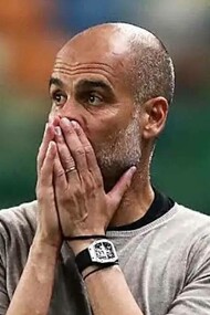 A troubled Manchester City manager, Pep Guardiola, his team might face expulsion from the premier league