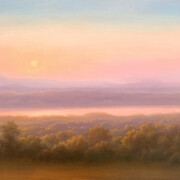 Jane Bloodgood-Abrams, Hazy sunset (Ridge Road - Olana), 2024. Courtesy of Carrie Haddad Gallery