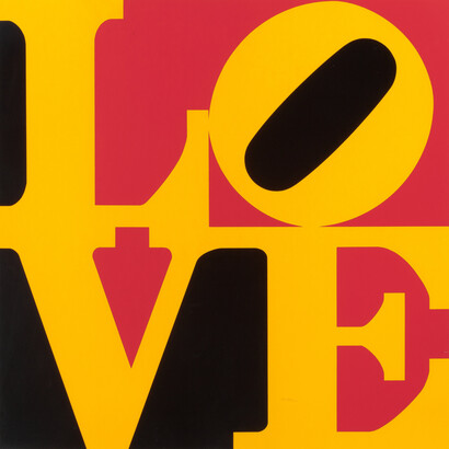 Robert Indiana (American, 1928–2018), 
Love, 1968, Lithograph in colors on paper, #44/100, Collection of the Dayton Art Institute © 2021 Morgan Art Foundation Ltd/Artists Rights Society (ARS), NY

