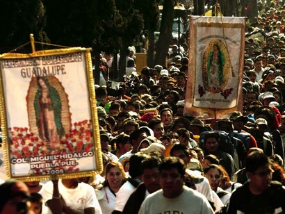 Procesión de la Virgen de Guadalupe en México