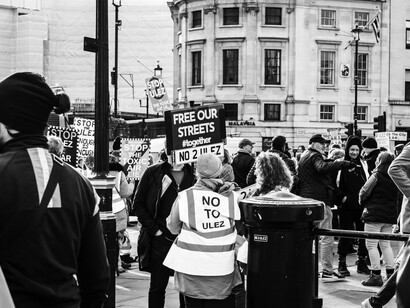 Protesters advocating for human rights and social justice, UK