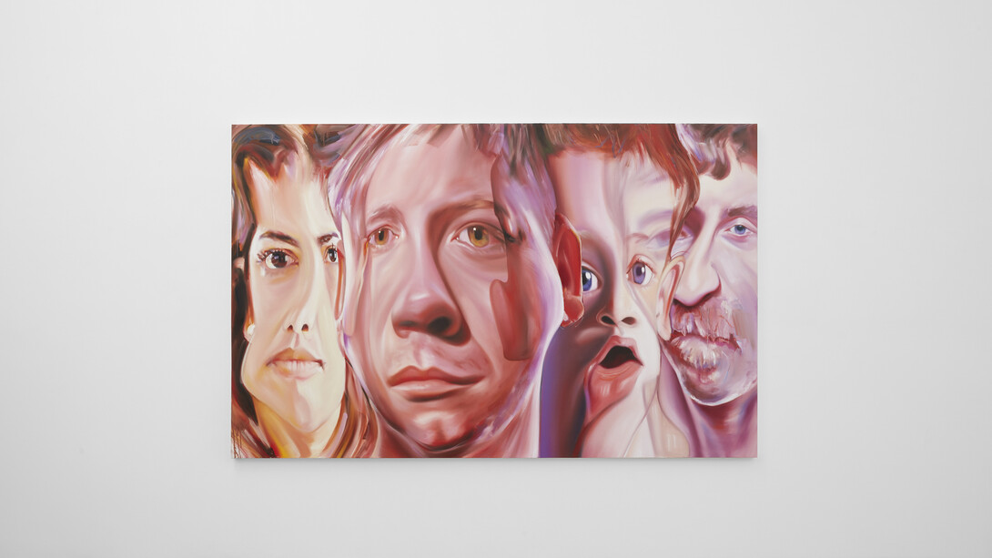 Ally Rae Peeples, The People Watchers, 2023, oil on canvas, 105x66 inches. Image by Evan Walsh, Courtesy of the artist, Ally Rae Peeples, and Lowell Ryan Projects