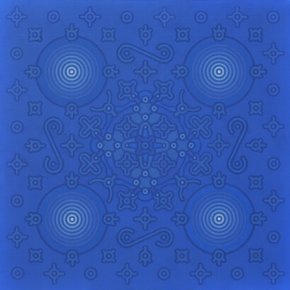 Dodecad 4, housepaint on canvas, 120 × 120 cm, Mark Weighton, 2015