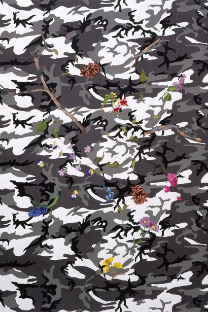 Jim Hodges. All in the field, 2003. Embroidered fabric. 72 x 48 in. © Jim Hodges.