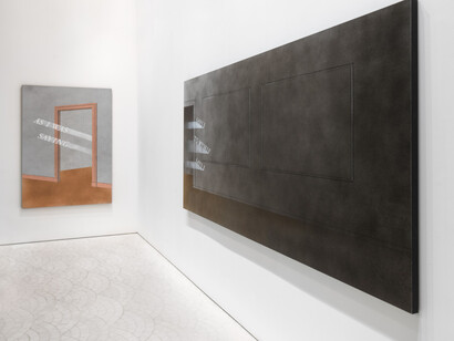 Ed Ruscha, Talking doorways, vue de l'exposition. Avec l'aimable autorisation de Gagosian