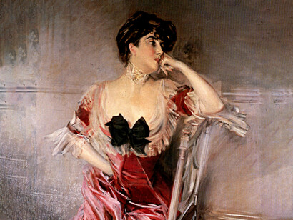 Giovanni Boldini, Miss Bell, 1903, olio su tela, Musei di Nervi - Raccolte Frugone, particolare