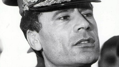 Libyan leader coronel Muammar Gaddafi