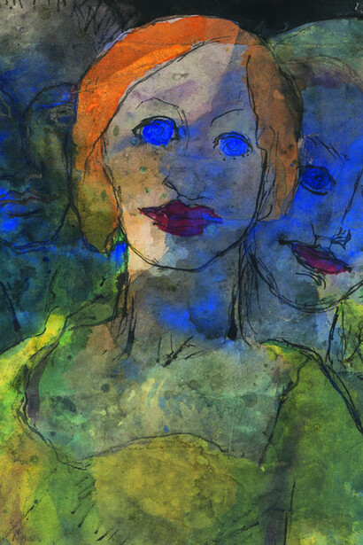 Emil Nolde
Phantasie (Drei Köpfe)
Watercolour, crayon and pen and ink on Japan paper, 1931 and 1935
41 x 30,5 cm
Photo: Linda Inconi-Jansen © Nolde Stiftung Seebüll