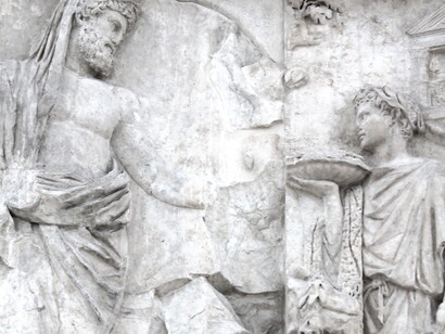 Detalle del Ara Pacis, uno de los principales monumentos del arte romano