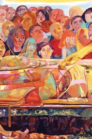 Diario de arte (detalle; 2005),"Entre nosotros",  Dana Schutz. Colección de la familia Ovitz, Los Ángeles, EE. UU.