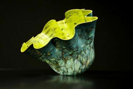 Dale Chihuly, Bright Citron Green Macchia with Bright Yellow Lip Wrap