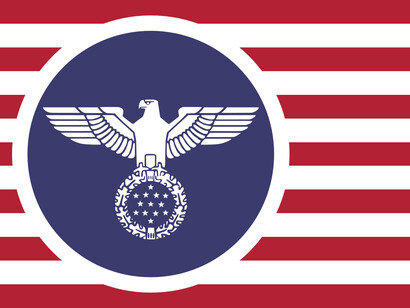 Reinterpretación de la bandera de los EE. UU. al estilo de los regímenes fascistas