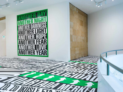 Barbara Kruger, Another day. Another night, exhibition view. Courtesy of Guggenheim Museum Bilbao