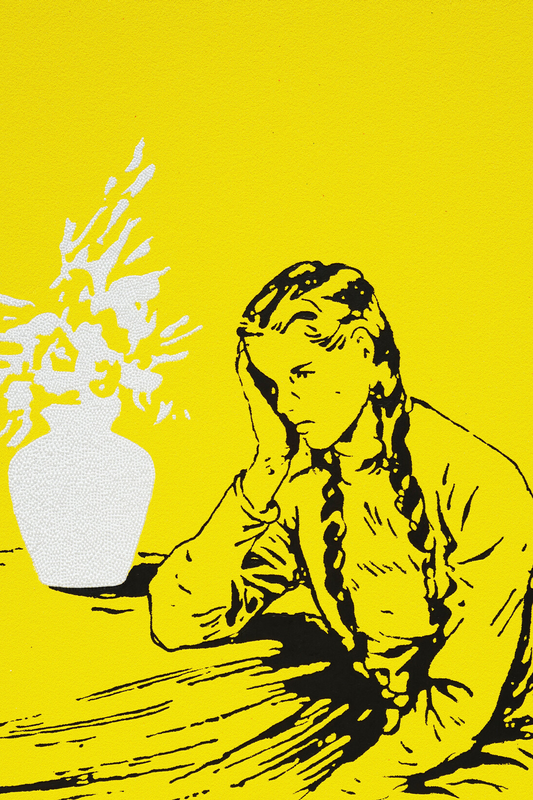 Farhad Moshiri, "Drift" 2014, Beads and acrylic on canvas on board, 74 3/4 x 59 1/16 inches / 190 x 150 cm, Courtesy Galerie Perrotin