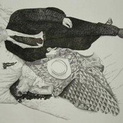 Hélène Depotte, Roméo et Juliette, 2011, Inchiostro su carta, 116 x 157 cm, Courtesy Gagliardi Art System, Torino