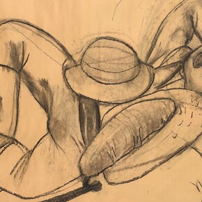 Lorenzo Scotto di Luzio, Benino, cm 100 x 150, carboncino su carta, 2017, courtesy the artist and T293, Roma