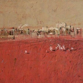 Laurent Hours, The Fortress. Acrylic on Canvas. 28¾" x 36¼"