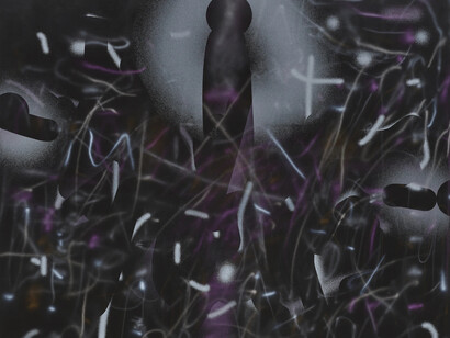 Julie Mehretu, Femenine in nine, part 3 (detail), 2022–23. Courtesy of Art Gallery of NSW