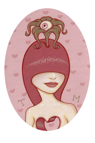 Tara McPherson, Extra Sensory Vision, 18 x 13 cm, Acrylic and Gold Paint, Dorothy Circus Gallery