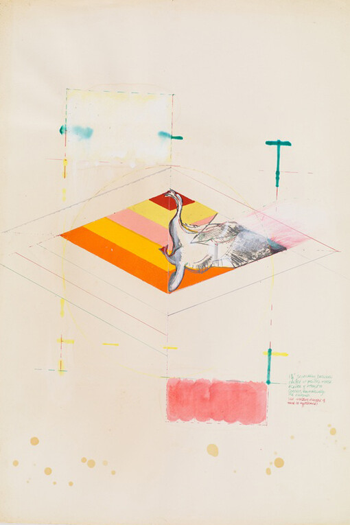 Frank Bowling, Swan geometric observation 1 (detail), 1965. Courtesy the artist and the Fitzwilliam Museum