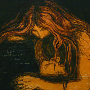 Edvard Munch, Vampyr II (Vampire II), ca. 1895-1902. Courtesy of Modernism Inc.