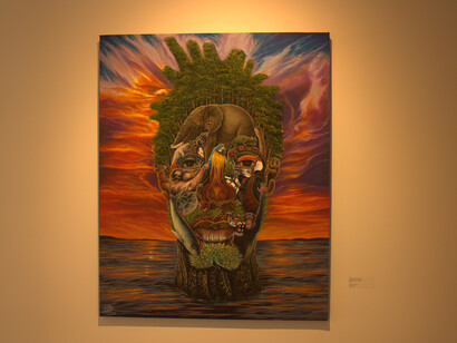 A striking self-portrait worthy of the famous painter Arcimboldo